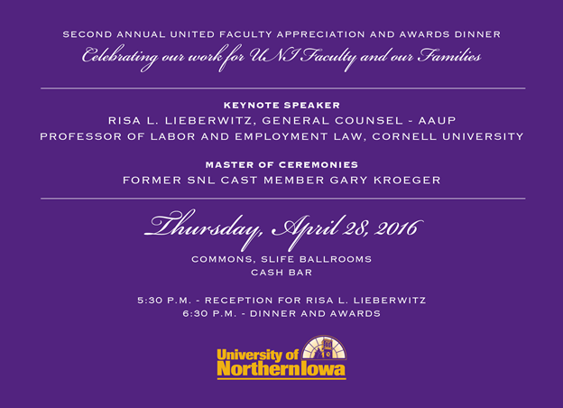 FACULTY APPRECIATION DINNER INVITATION